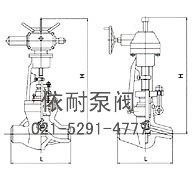 型號(hào):J961H/Y 焊接直通式電動(dòng)截止閥 外形尺寸圖
