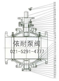 Q947H型固定電動球閥 結(jié)構(gòu)圖
