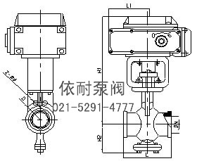ZAJV電子式V型電動(dòng)調(diào)節(jié)閥 外形尺寸圖