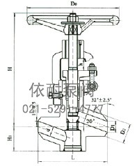  J61Y/J61YP54(夾箍式)電站用對(duì)焊契式截止閥 結(jié)構(gòu)圖