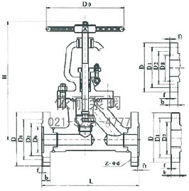  J41H/J41Y/J41W型鍛鋼法蘭截止閥 結(jié)構(gòu)圖