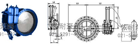 蓄能器式(緊急切斷)快關(guān)蝶閥 外形尺寸圖