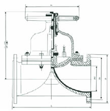 G41W/J/FS-6(10)型襯氟隔膜閥 外形尺寸圖