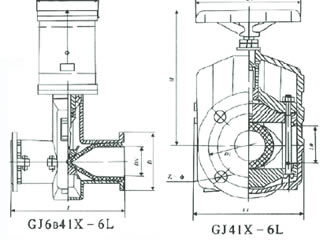 GJ6B41X-6L常閉型氣動(dòng)管夾閥 GJ41X-6L管夾閥 外形尺寸圖