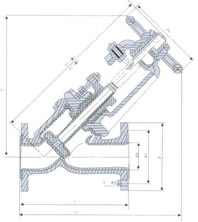 J45J/Fs-6/10型 直流式襯膠截止閥 外形尺寸圖