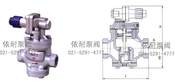 內(nèi)螺紋連接高靈敏度蒸汽減壓閥 外形尺寸圖