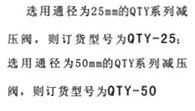 QTY調(diào)壓閥 訂貨舉例