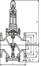 Y416X型直接作用彈簧薄膜式減壓閥 外形尺寸圖