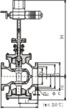 Y945H/Y型電動雙閥座蒸汽減壓閥 外形尺寸圖