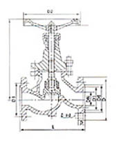 J41B氨用截止閥 外形尺寸圖