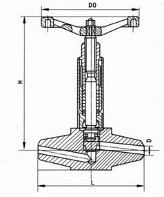 J61Y不銹鋼焊接截止閥 外形尺寸圖
