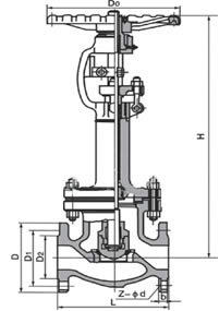 DJ41Y-25P低溫截止閥 外形尺寸圖