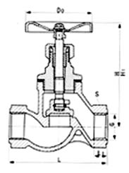 J11W不銹鋼螺紋截止閥 外形尺寸圖