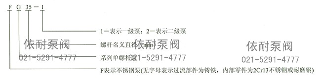 G型單螺桿泵 型號說明