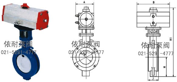 型號(hào):D672X 對(duì)夾式單偏心軟密封氣動(dòng)蝶閥