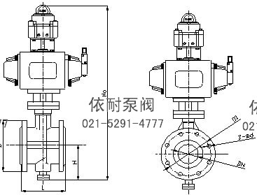 氣動蝶閥 外形尺寸圖2