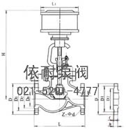J641H法蘭直通式氣動截止閥 外形尺寸圖