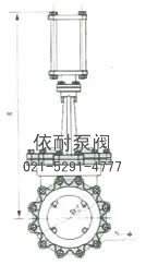 美標(biāo)刀形氣動(dòng)閘閥 外形尺寸圖2