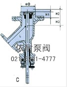 ZHYO罐底氣動(dòng)調(diào)節(jié)閥 外形尺寸圖C