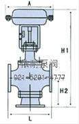 薄膜三通氣動(dòng)調(diào)節(jié)閥 外形尺寸圖1