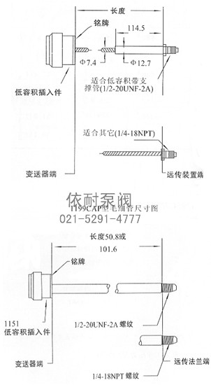 1199CAP型毛細管尺寸圖