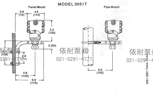 XL3351:3051TG/TA智能表壓變送器外形尺寸圖
