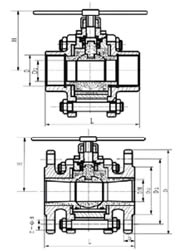 Q11H三片式鍛鋼球閥 結(jié)構(gòu)圖
