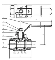 Q11F二片式球閥 結(jié)構(gòu)圖