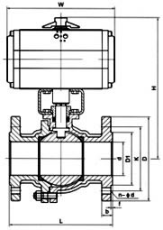 氣動法蘭球閥 結(jié)構(gòu)圖