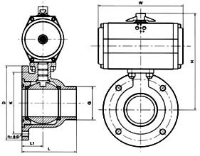 Q641氣動(dòng)放料球閥 結(jié)構(gòu)圖