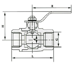 Q11F內(nèi)螺紋銅球閥 結(jié)構(gòu)圖1