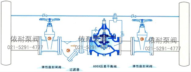 800X 壓差平衡閥 典型安裝示意圖