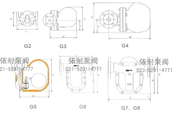 CS41H特大排量疏水閥 外形尺寸圖