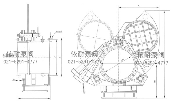 F3L43CX—0.5/1.5/2.5手動扇形盲板閥 結(jié)構(gòu)圖