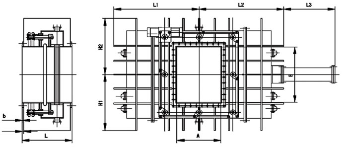 BYCZF649型氣動(方形)封閉式眼鏡閥 結(jié)構(gòu)圖