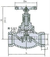 T40H 大連式手動調(diào)節(jié)閥 外形尺寸圖2