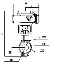 電動襯氟調(diào)節(jié)蝶閥 結(jié)構(gòu)圖1