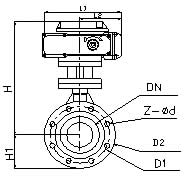 電動襯氟調(diào)節(jié)蝶閥 結(jié)構(gòu)圖2