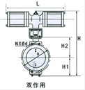 氣動薄膜、活塞調節(jié)蝶閥 外形尺寸圖2