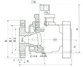 BX43W-1.0　P/R/C二通保溫旋塞閥 外形尺寸圖