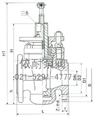 X47W-1.0油密封旋塞閥 外形尺寸圖