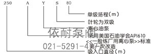 AY型單級、兩級離心油泵 型號意義1