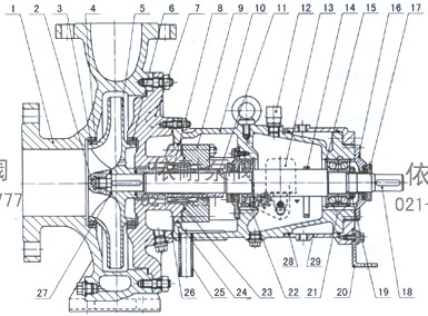 SZA型石油化工流程泵 結(jié)構(gòu)圖