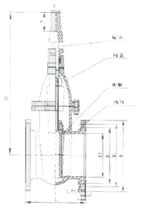 SZ45T/W-10型暗桿埋地式閘閥 外形尺寸圖