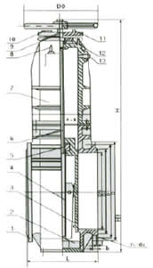 MZ48W-1.5,2(4)城市煤氣快速啟閉閘閥 外形尺寸圖2