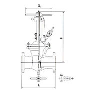 帶吹掃孔楔式閘閥 外形尺寸圖