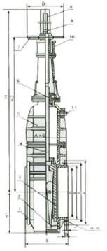 MZ44W-1.5,2(4)城市煤氣快速啟閉閘閥 外形尺寸圖2