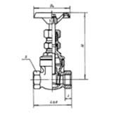Z15T/W-16型內(nèi)螺紋楔式閘閥 外形尺寸圖