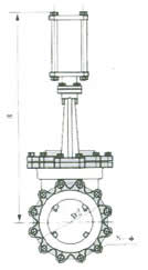 PZ643X/H/F-6/10/16氣動(dòng)對(duì)夾式刀形閘閥 外形尺寸圖2