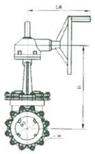 PZ543X/H/F-6/10/16傘齒輪夾式刀形閘閥 外形尺寸圖2